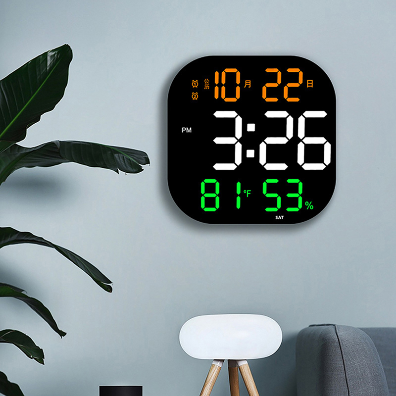 1 Pz, Orologio Digitale Parete Grandi Dimensioni 9 Pollici Visualizzazione  Temperatura E Umidità, 3 Allarmi, Modalità Notturna E Display Led 12/24h -  Batteria Esclusa, Servizio Clienti 24 Ore 24, 7 Giorni 7