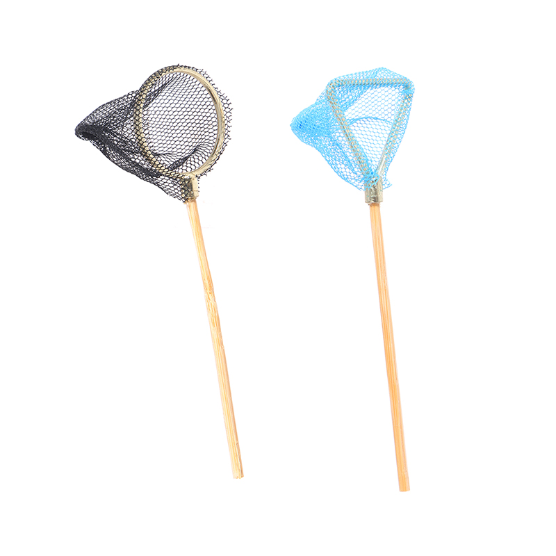 1Set 1:12 Dollho1:1use Miniature Fishing Net Rod w/Iron Bucket Model Scene Decor