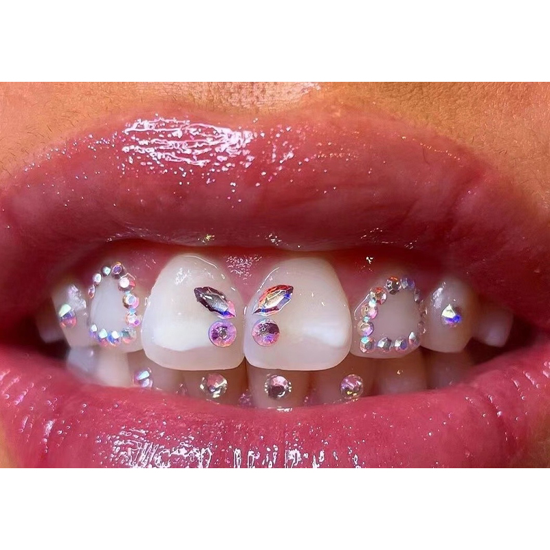 4Pcs Dental Teeth Gems Clear Crystal Tooth Gem Ornaments Jewelry