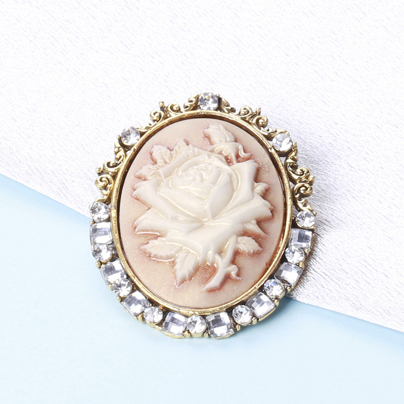 1pc Broche de fleur de rose de relief pour femmes 1pc Broche de fleur de rose de relief pour femmes