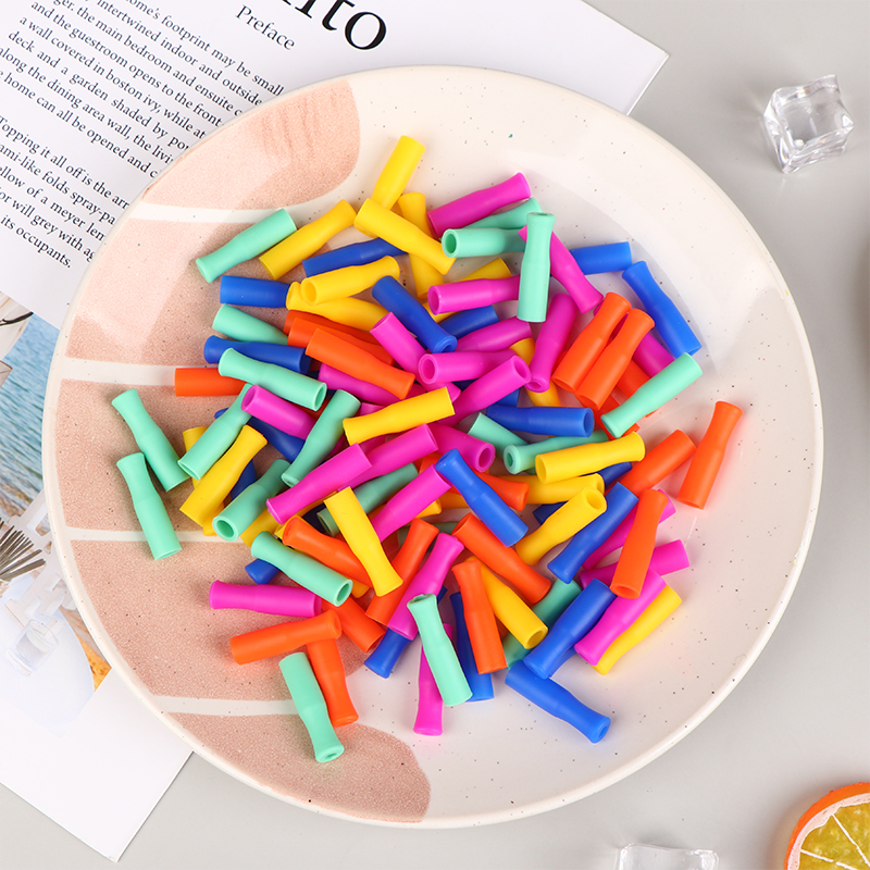 20Pcs Food Grade Silicone Cover Caps Reusable Stainless Steel Straw Tip Covers f 20Pcs Food Grade Silicone Cover Caps Reusable Stainless Steel Straw Tip Covers f