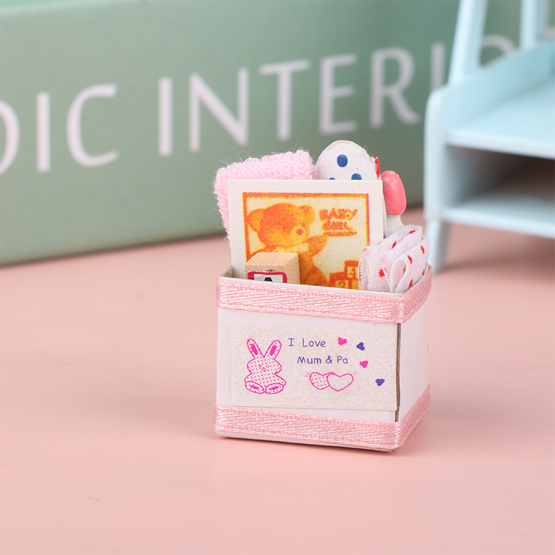 1:12 Dollhouse Miniature Toy Box Mini Cute Baby Toy Model Living Scene Decor EI