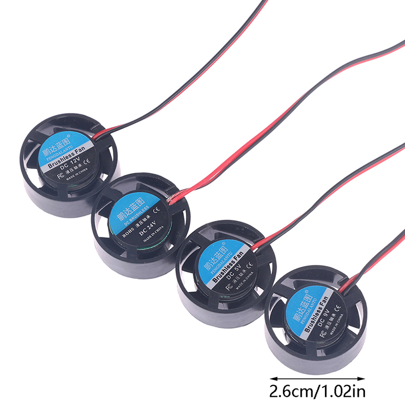 1Pc Notebook Micro Cooling Fan 25.5x10mm 5/9/12/24V Round Mini For Led Lamps  GF