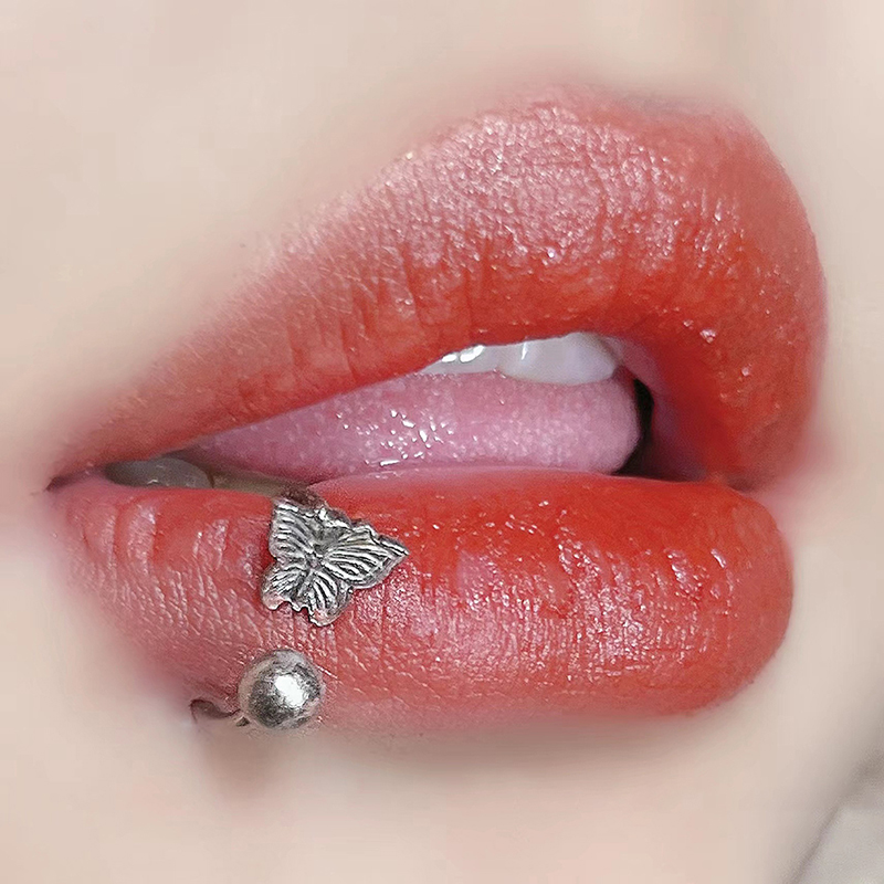 1Pcs C Shape Lip Ring Stainless Steel Butterfly Labret Piercing