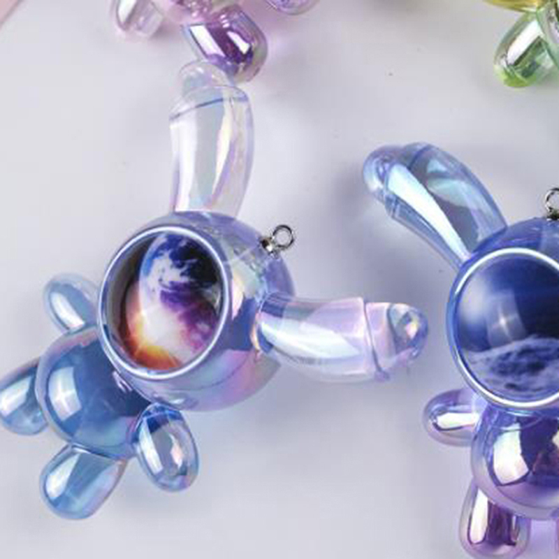 Transparent Colorful Starry Sky Mask Rabbit Key Chain For Women Men Car Penda ~~ SB10267