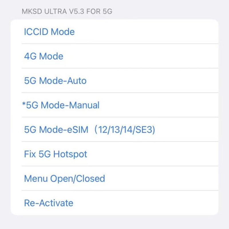 MKSD ULTRA V5.3 adhesive 5G MODE QPE IOS16.X IP14 12 sprint cricket metroPCs - 第 1/5 張圖片