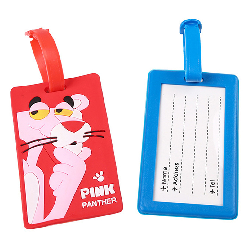 PVC Luggage Tag Soft Silicone Cartoon Boarding Tag Creative Baggage Suitcase TS