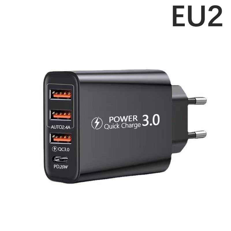 1PC Charger 3USB+Type-C charging head multi phone adapter Wa - Zdjęcie 16 z 16
