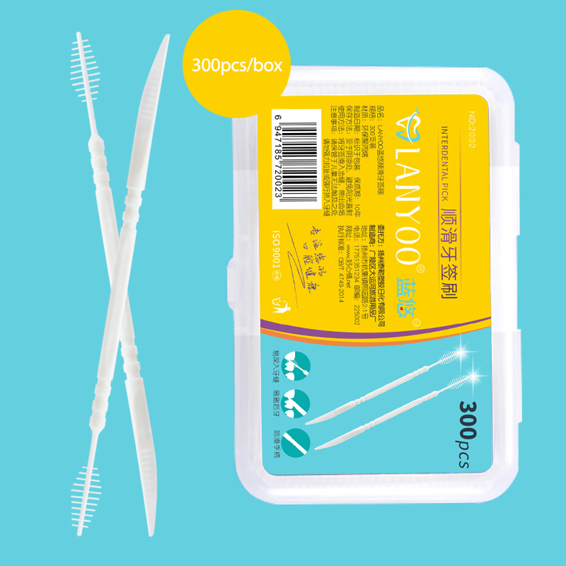 300Pcs Dual Toothpick Oral Interdental Cleaner Teeth Floss Dental Gum Brush F3 300Pcs Dual Toothpick Oral Interdental Cleaner Teeth Floss Dental Gum Brush F3