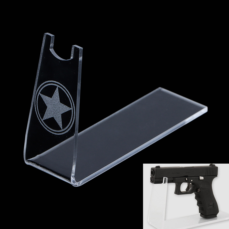 1pcs Small Clear Acrylic Outdoor Pistols Holder Gun Model Showing Display Stand FH11047