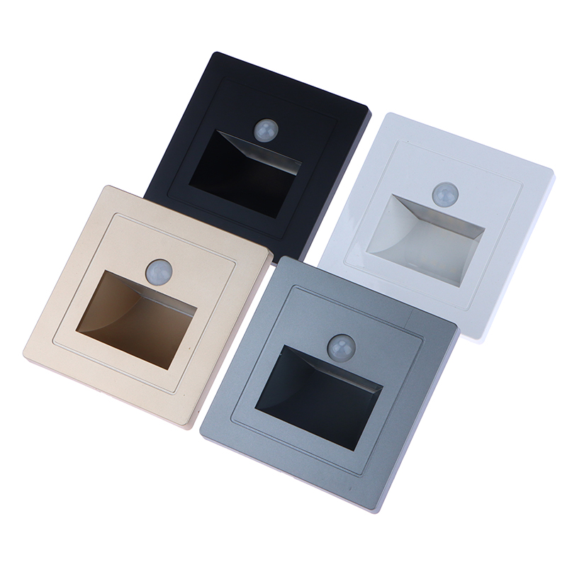 1Pc 180-240V Night Light Smart Light PIR Motion Sensor LED Recessed Step Ligh TS 1Pc 180-240V Night Light Smart Light PIR Motion Sensor LED Recessed Step Ligh TS