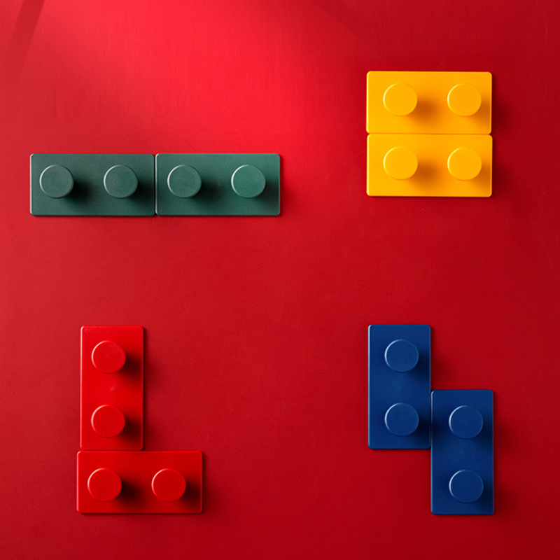 4pcs/set Building Block Key Hooker Wall Coat Hook Door Back Decorative Hook  GF