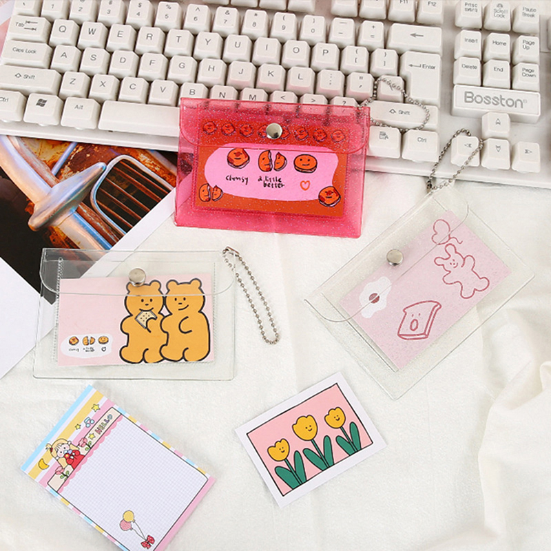 1pcs Transparent PVC Coin Purse For Girls Cute Small Wallet ID Card Holder EI
