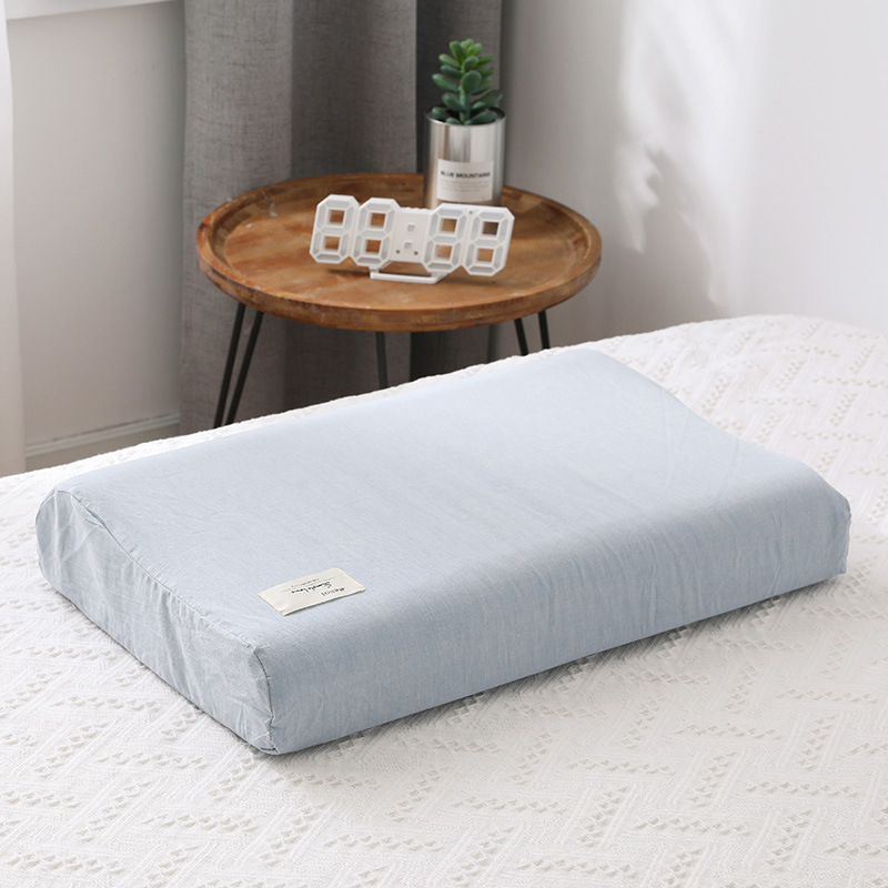 Soft Cotton Latex Pillow Case Cover Solid Color Plaid Sleeping Pillowcase fo X❤F - Bild 13 von 29