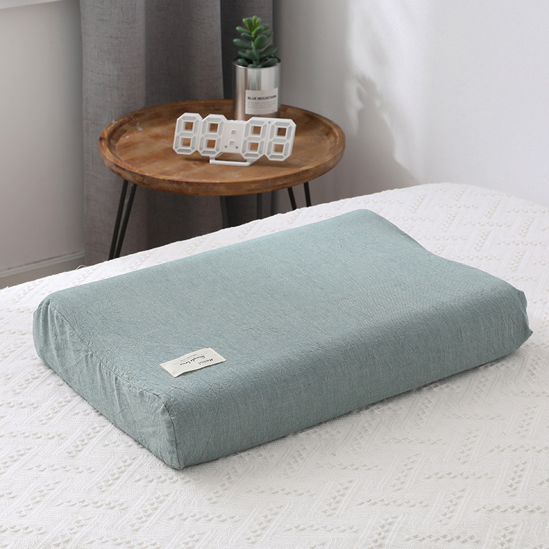 Soft Cotton Latex Pillow Case Cover Solid Color Plaid Sleeping Pillowcase fo X❤F - Bild 27 von 29