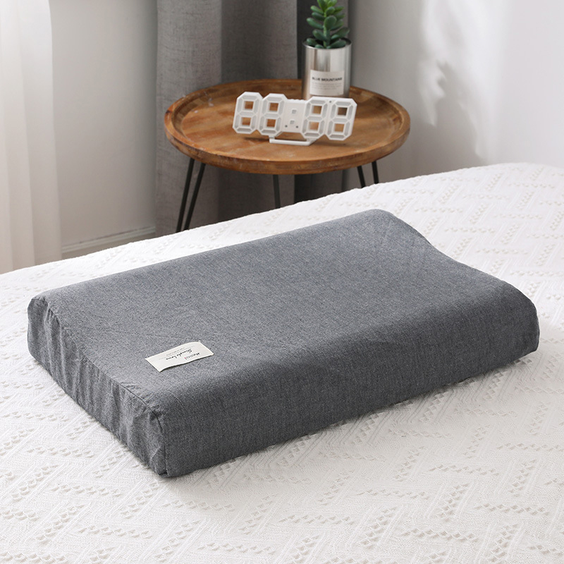 Soft Cotton Latex Pillow Case Cover Solid Color Plaid Sleeping Pillowcase fo X❤F - Bild 28 von 29