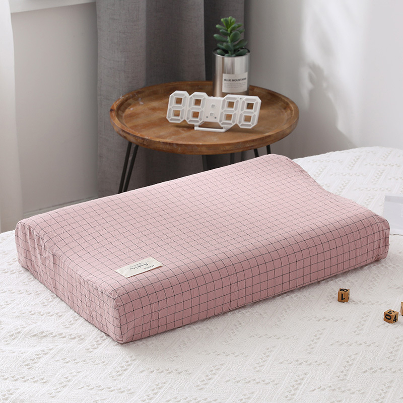 Soft Cotton Latex Pillow Case Cover Solid Color Plaid Sleeping Pillowcase fo X❤F - Bild 16 von 29
