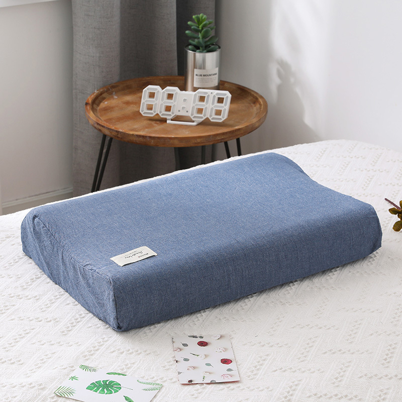 Soft Cotton Latex Pillow Case Cover Solid Color Plaid Sleeping Pillowcase fo X❤F - Bild 18 von 29