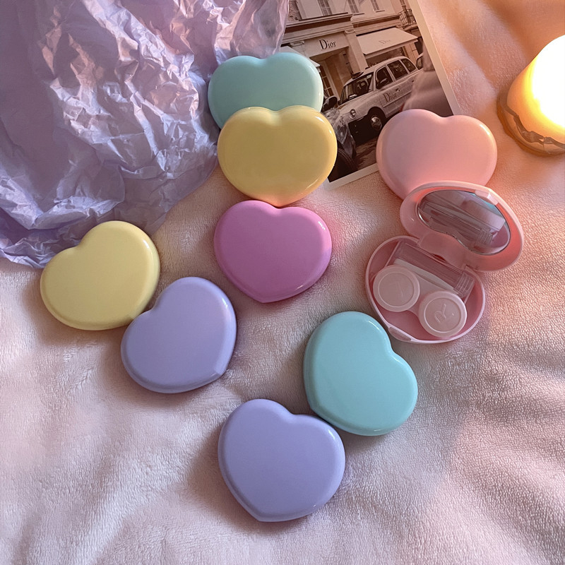 Travel Color Contact Lenses Box for Eyes Tool Kit Women Girl Heart Lady Holde F~ Travel Color Contact Lenses Box for Eyes Tool Kit Women Girl Heart Lady Holde F~