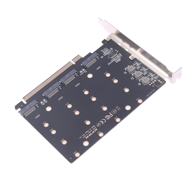 4 Port M.2 NVMe SSD to PCIE X16M Key Hard Drive Converter Reader Expansion Card - Photo 10/10