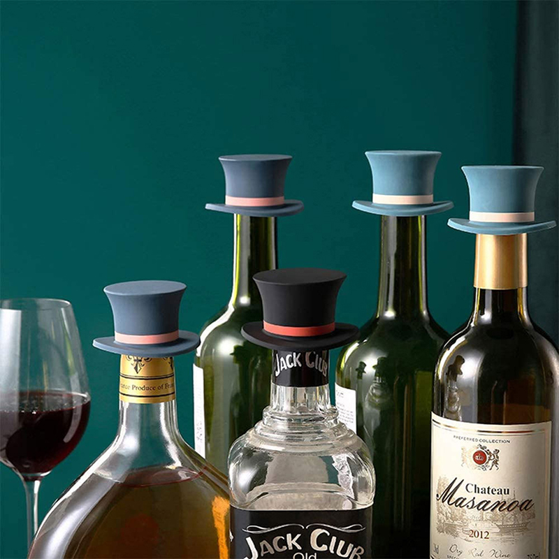 Reusable Silicone Wine Stopper Cap Plug Creative Hat Shape Vacuum Sealed Bo BIBI Reusable Silicone Wine Stopper Cap Plug Creative Hat Shape Vacuum Sealed Bo BIBI