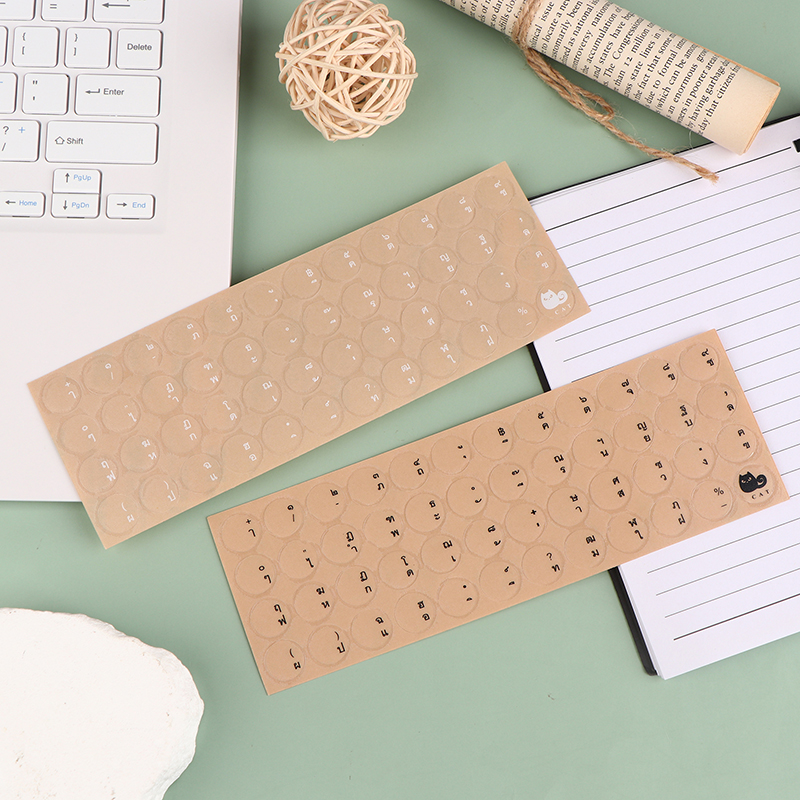 Round Transparent Sticker PC Desktop Keyboard Matte Sticker Thai Full Keybo LANL - Picture 12 of 14
