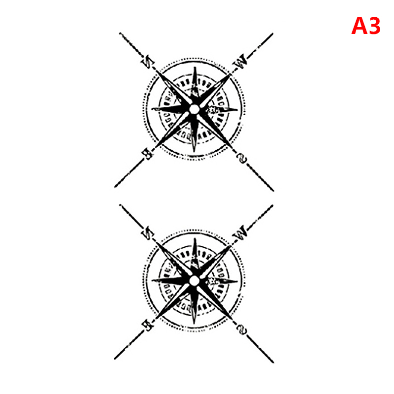 Waterproof Temporary Tattoo Sticker Compass Arrow Roman Clock Arm Body Tatto SUM - Picture 7 of 11