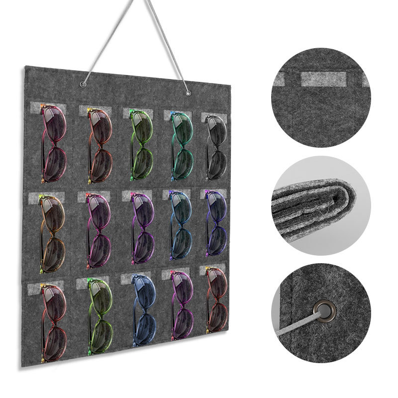 15 Slots Felt Eyeglasses Stand Holder For Sunglasses Glasses Storage Display SN