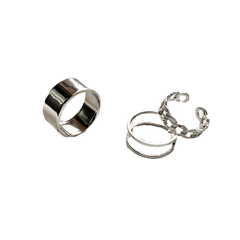 3PCS Hip Hop Silver Color Finger Ring Adjustable Jewelry Ring Trendy Accesso SUM 3PCS Hip Hop Silver Color Finger Ring Adjustable Jewelry Ring Trendy Accesso SUM