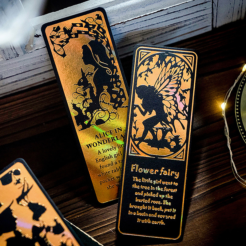 1 Set Fairy Tale Theme Bronzing Bookmarks Student Office Stationery Supplies PX BH11535