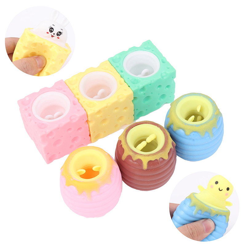 Coppa Coniglio Formaggio Giocattoli Spremere Bambini Carino Regali Sensoriali Antistress- Coppa Coniglio Formaggio Giocattoli Spremere Bambini Carino Regali Sensoriali Antistress-