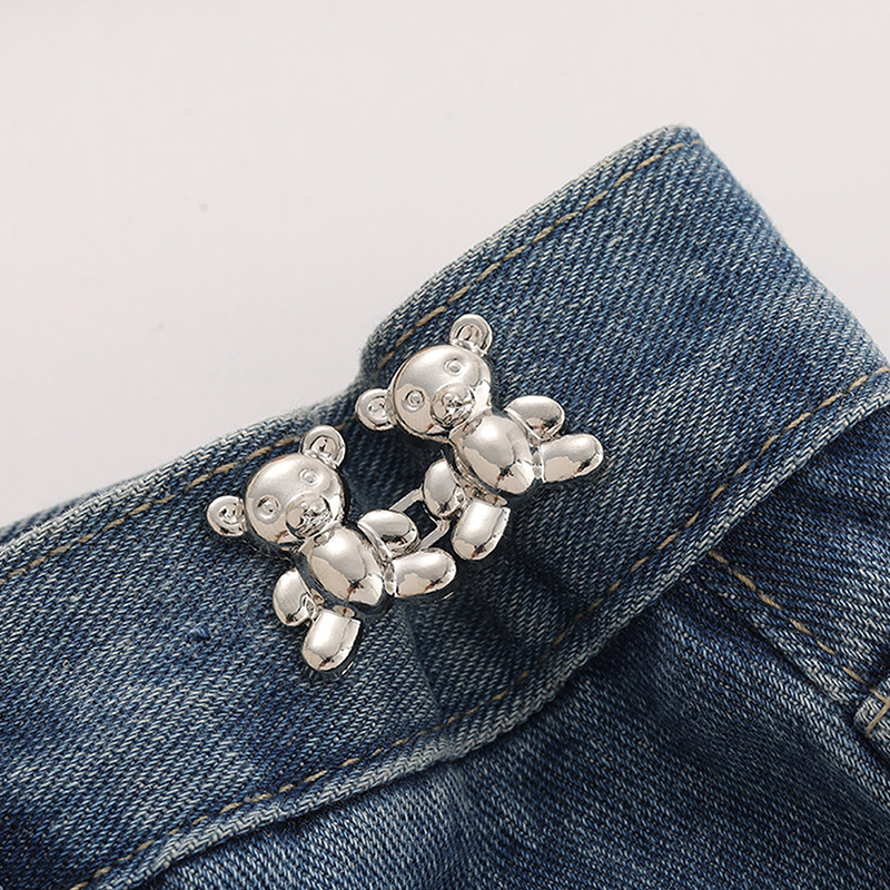 Button Pins Bear Pants Button Tightener Detachable Jean Button Pin