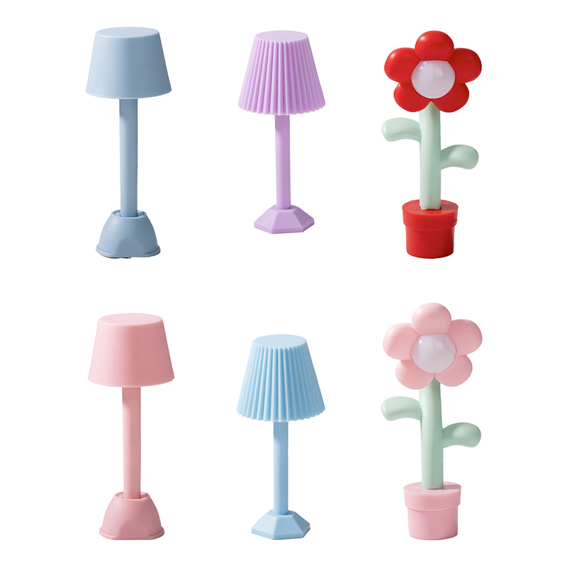 1:12 casa delle bambole miniatura luce notturna LED lampada da pavimento mini lampada da scrivania arredamento casa PX-