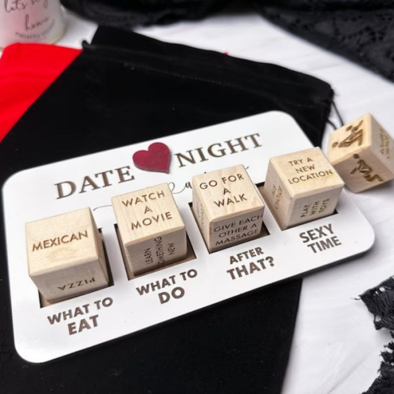Date Night Dados After Dark Edition, Fecha Noche Juego de Dados de Madera para Parejas GF - Imagen 5 de 12