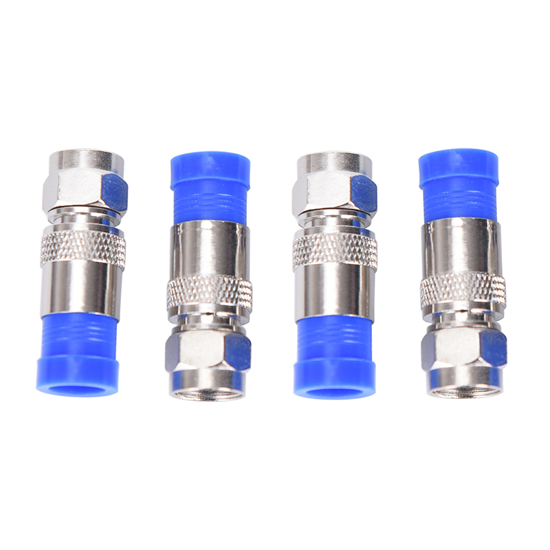 10 X RG6 COAXIAL COMPRESSION CABLE F CONNECTOR SATELLITE FTA CONNECTORS