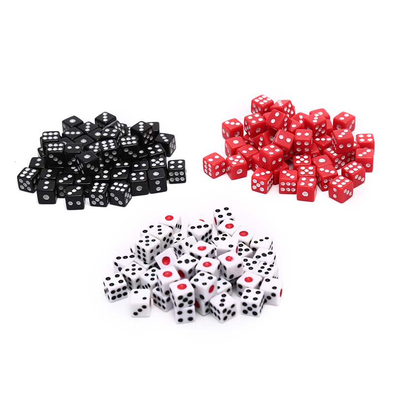50pcs Dices Gaming Dice Standard Six Sided Dice Birthday Parties Board Game P FT