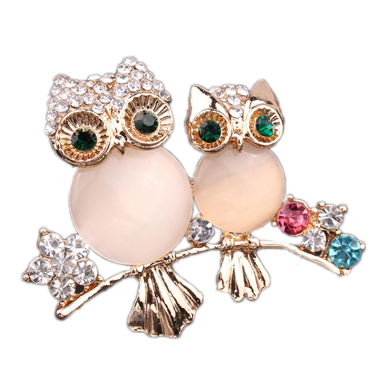 Cute Crystal Owl Animal Corsage Banquet Decoration Women Brooch Pin Jewelry Gif❤