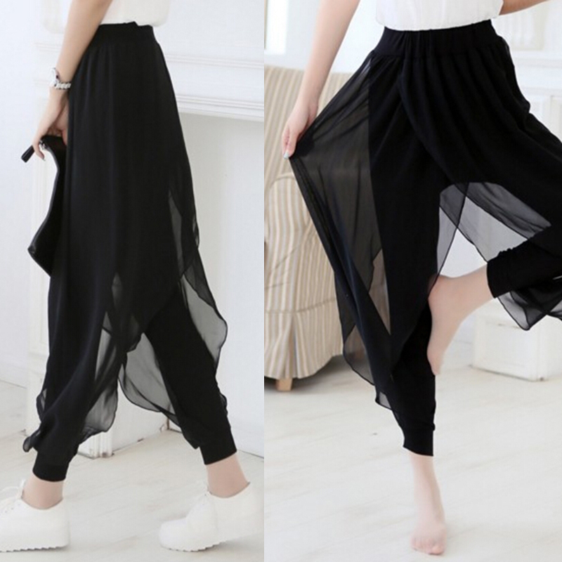 Plus size chiffon pants 2025