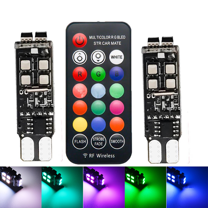 2PCS RGB T10 W5W 3535 10SMD For Car LED Marker Lamp Position Light