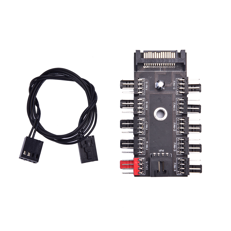Fan Hub Speed Controller Regulator 12V Computer Caseinterface Chassis Fan Hub ba