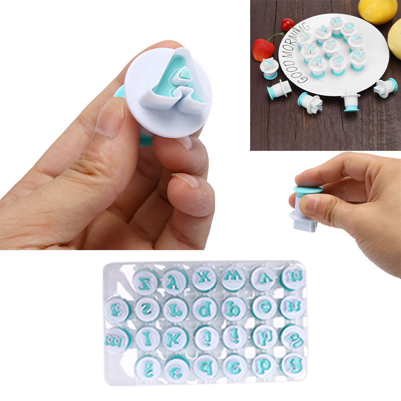 Cupcake Mold Cake Decorating Tools Alphabet Number Cookie Cutter Stamp Impress.
