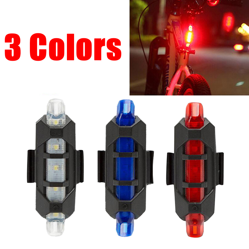 Bike Front Rear LED Safety Light Bicycle USB Rechargeable Tail Warning Lamp$i
