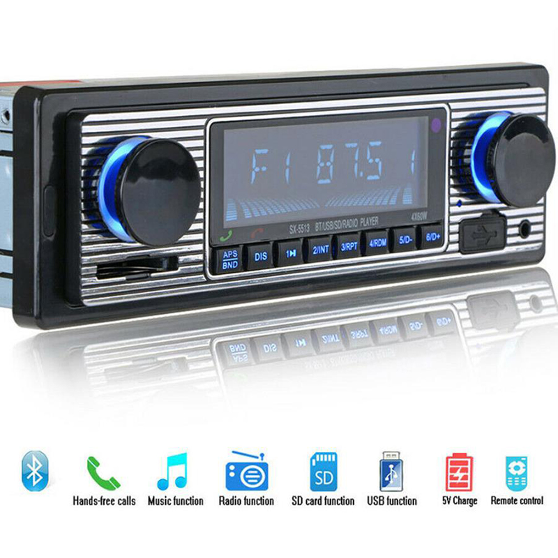 Bluetooth Retro Car Radio MP3 Player Stereo USB AUX Classic Car Stereo-Audio*ANS