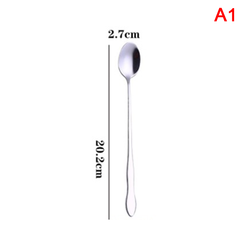 1pc creative stainless steel long handle coffee spoon stirring ice spo-yn - Picture 13 of 18
