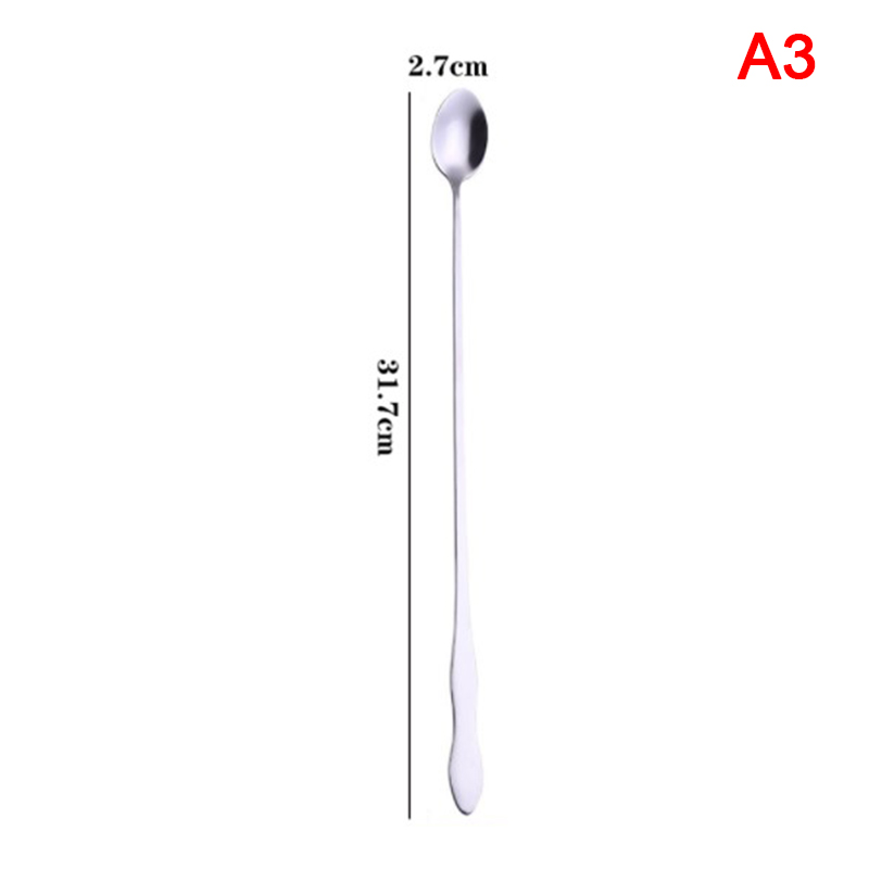 1pc creative stainless steel long handle coffee spoon stirring ice spo-yn - Picture 12 of 18