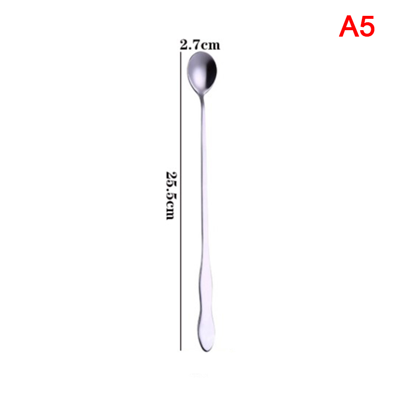 1pc creative stainless steel long handle coffee spoon stirring ice spo-yn - Picture 10 of 18