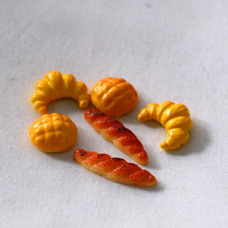 6Pcs/Set Dollhouse Doll House Croissant Pineapple Bun Miniature Food Kitch`g Ss