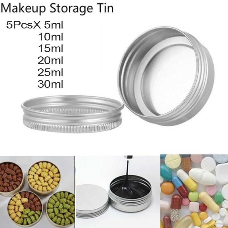30pc Small 30ml Mini Round Tin Boxes With Screw Lids – Silver Aluminum Metal Containers