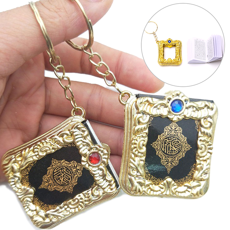 1pc Mini Ark Quran Book The Koran Keychain Muslim Jewelry Deco Gift Key Penda BF