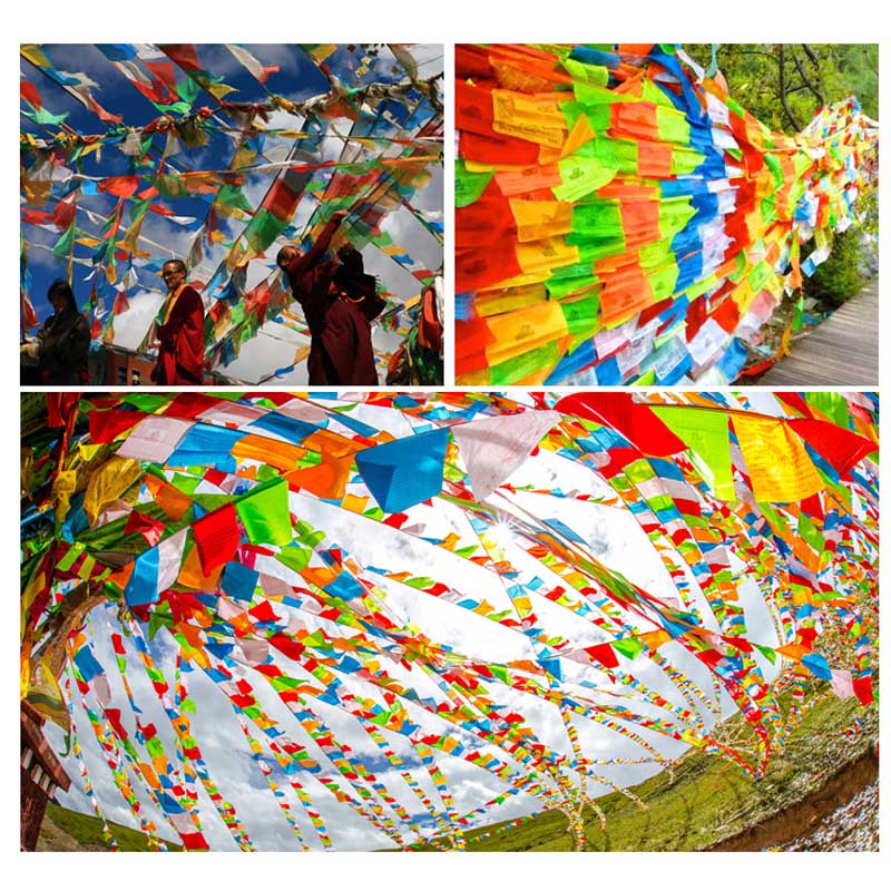 Religious Flag Tibetan Buddhist Prayer Flag Tibet Lung Ta Banner Scriptures . H8 - Picture 7 of 12